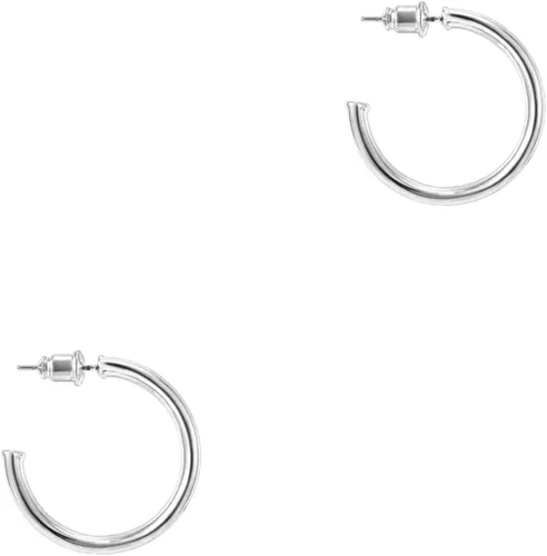 Miniatura 13 de PAVOI Aretes de aro chapados en oro de 14 quilates para mujer, aretes de aro de oro infinito de 0.079 pulgadas de grosor, aretes de bucle chapados