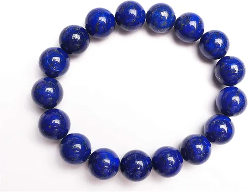 Miniatura 4 de Piedra-Beads Pulsera de cuentas redondas de 0.472 in con lapislázuli, color azul natural