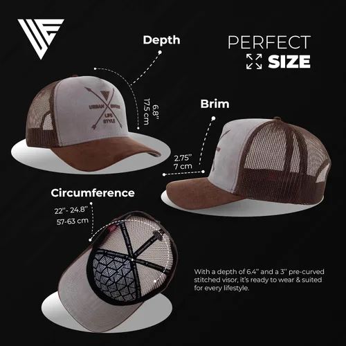 Miniatura 122 de Urban Effort Gorra trasera de malla, para hombres y mujeres, gorra de béisbol de 5 paneles, gran cierre a presión para caza y senderismo