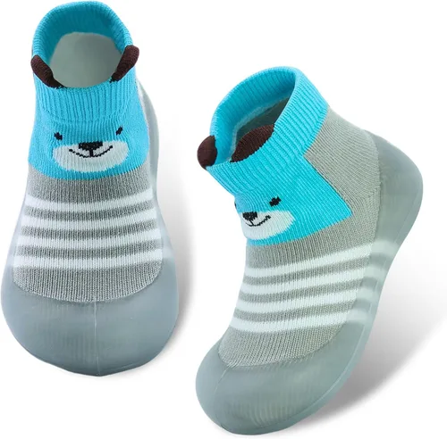 1 par de zapatos de bebé, calcetines de bebé, zapatos para niños y niñas, zapatos antideslizantes con suela de goma suave, zapatos para niños