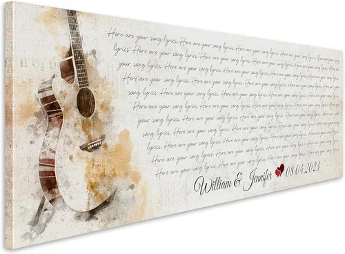 SANTANNA Letras de música personalizadas, impresiones artísticas para decoración de pared (Donde el amor comienza los recuerdos)