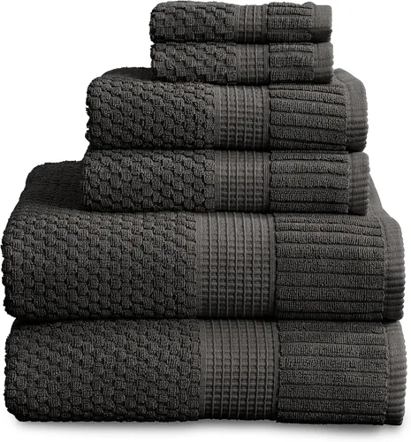 Miniatura 48 de NY Loft Juego de 4 toallas de baño 100% algodón, supersuaves y absorbentes, de secado rápido, 30 x 52 pulgadas, algodón texturizado y duradero