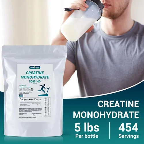 Miniatura 4 de Monohidrato de creatina en polvo, polvo de creatina micronizada, sin sabor, puro y sin gluten, 0.18 oz (5000 mg) por porción, 5.1 lbs (5 libras)