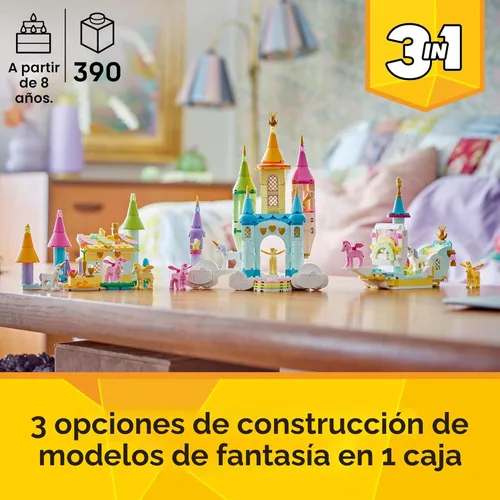 Miniatura 2 de LEGO Creator 3 en 1 Castillo de Unicornio Juguete de Construcción para Niños - Trío de Juguetes de Unicornio para Niñas y Niños, Edades 8+