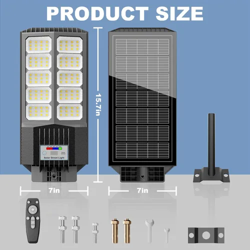 Miniatura 8 de Nuevas luces solares de calle de 6500 W para exteriores, impermeables - Luz solar comercial para exteriores, 200 piezas de LED de alta luminosidad