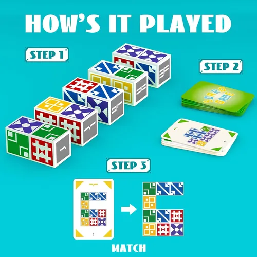 Miniatura 5 de BBnote Juego de Memoria Familiar para Niños y Adultos, Juegos de Mesa de Rompecabezas de Bloques para Niños de 6-8 y 8-12 años, Rompecabezas