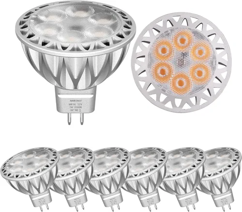 Miniatura 9 de Bombillas LED MR16, paquete de 6, 5 W (equivalente a 50 W de halógeno) 2700 K, blanco cálido, base GU5.3, 12 V, reflector no regulable, 38°, 450 lm