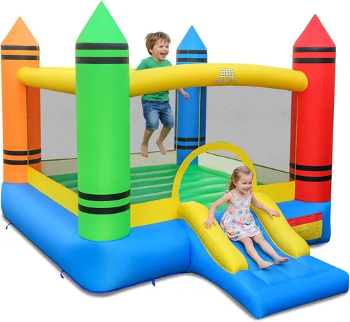 Miniatura 9 de BOUNTECH Casa Inflable de Rebote, Casa de Rebote para Niños Interior Exterior Fiesta con Área de Salto, Incluye Soplador, Bolsa de Transporte