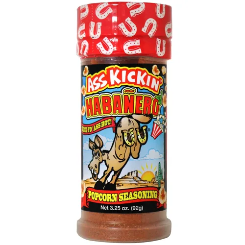 ASS KICKIN' Condimento para palomitas de maíz Habanero – Ideal para palomitas de maíz gourmet o alitas de pollo y carne – Perfecto para rellenar