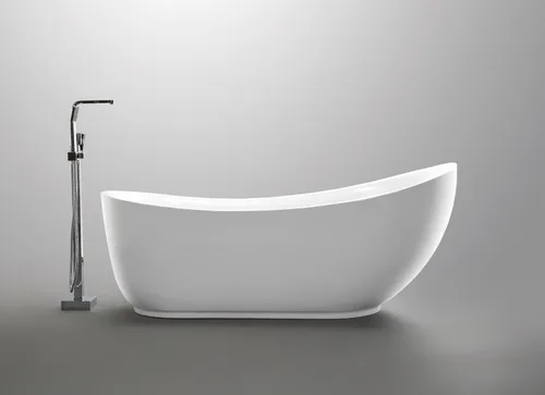 Miniatura 6 de ANZZI Bañera independiente de 71 pulgadas de acrílico con fondo plano para remojo de la serie Talyah blanca brillante, diseño contemporáneo de una