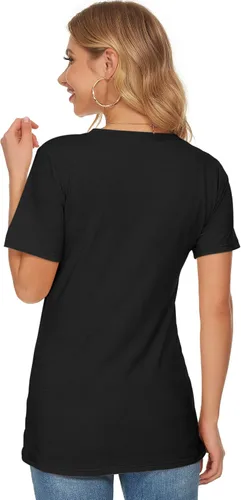 Miniatura 4 de WNEEDU Womens T Shirts Short Sleeve Crewneck Loose Summer Tees Basic Tops