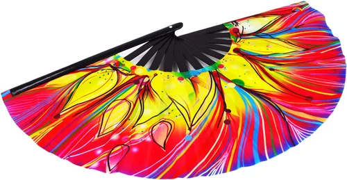 Miniatura 7 de Rave Fans - Ventilador de mano plegable grande para baile de línea, ventiladores de aplausos plegables para baile, festival de música, fiesta
