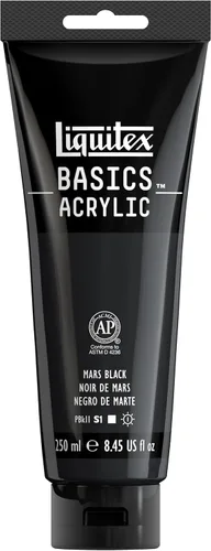 Liquitex BASICS Pintura Acrílica, Tubo de 250ml (8.5 oz), Negro Marte Mars Black