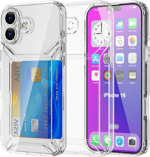 Miniatura 28 de AICase Funda protectora para iPhone 16 compatible con iPhone 16, delgada, ligera, transparente [no amarillenta] Diseño vibrante