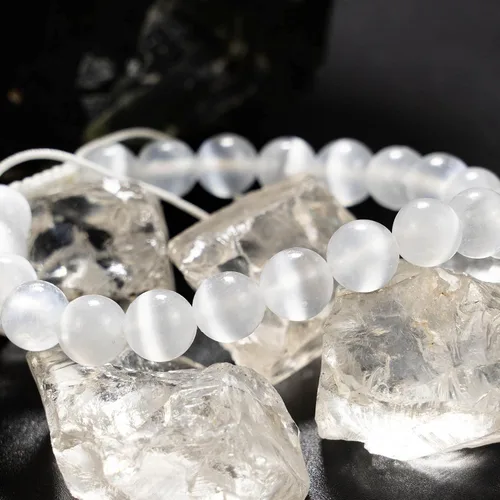 Miniatura 2 de DAZCOLO Pulsera de gemas hecha a mano con piedras preciosas de macramé ajustable de 0.315 in, cuentas redondas, cristales de cuarzo