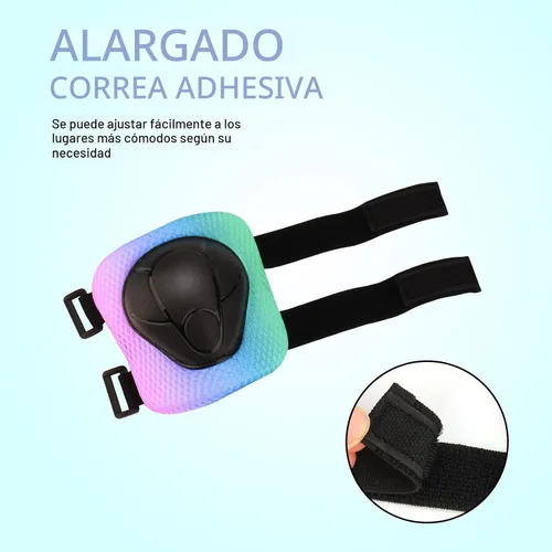 Miniatura 6 de Casco de bicicleta ajustable con gradiente de color y coderas y rodilleras - Casco para niños y niñas para patinaje, edades 3-14 Ideal