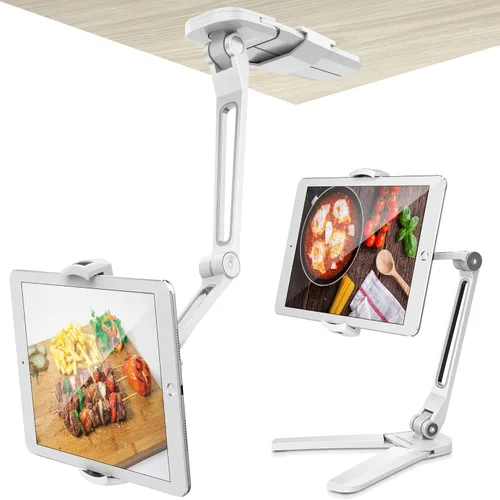 Miniatura 9 de AboveTEK Soporte de pared para iPad, 3 en 1 Highflex 360° Montura bajo gabinete para iPads para la cocina, Soporte de techo para tableta debajo