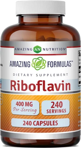 Miniatura 8 de Amazing Formulas - Suplemento de riboflavina (vitamina B2), 400 mg por porción, 60 cápsulas, sin OMG, sin gluten, fabricado en Estados Unidos