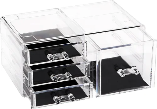 Miniatura 7 de Sea Team - Organizador de maquillaje transparente con cajones, estuche de exhibición de cosméticos de plástico acrílico, caja de almacenamiento