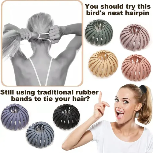 Miniatura 4 de 7 pinzas para el pelo de nido de pájaro Lazos retráctiles para el cabello, horquilla para peinado, diadema antideslizante, pinzas para el cabello