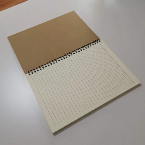 Miniatura 2 de YUREE - Cuaderno con espiral a rayas, de tapa dura, con papel Kraft B5