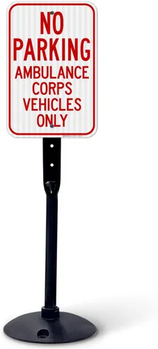 Miniatura 14 de No Parking Ambulance Corps Vehicles Only Sign, 12x18 Inches, 3M EGP Reflective .063 Aluminum, Fade Resistant, Made in USA