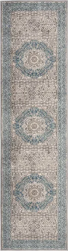 Miniatura 2 de SAFAVIEH Sofia Collection - Tapete para pasillo, 2.2 x 16 pies, gris claro y azul, diseño vintage oriental, envejecido, no desprende pelusa