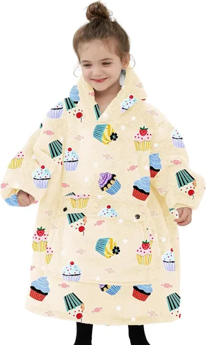 Miniatura 10 de Manta con Capucha Usable NOUKOW Manta Sherpa de Gran Tamaño Sudadera de Franela con Bolsillo Grande Estrellas que brillan en la oscuridad