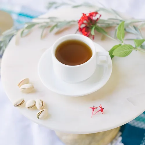 Miniatura 6 de Huji Juego de tazas y platillos de café turco expreso de porcelana fina de 3.2 onzas (4 tazas, 4 platillos)