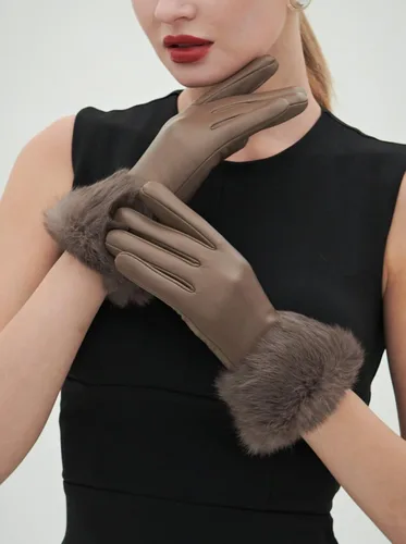 Miniatura 2 de YISEVEN Guantes de piel de cordero con pantalla táctil para mujer