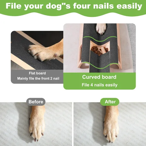 Miniatura 7 de Almohadilla Rascadora de Uñas para Perros en Forma de M con Caja de Golosinas, Tablero Rascador de Uñas para Perros Grandes, Juguete Lima de Uñas