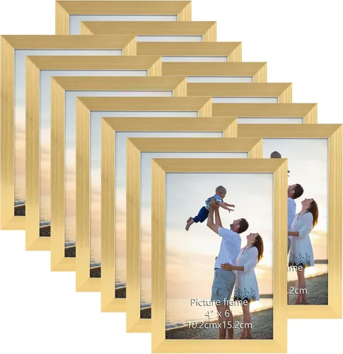 Miniatura 35 de Hoikwo 18 paquetes de marcos de fotos de plástico negro de 3.5x5 multifuncionales con cubierta de plástico para fotos familiares, obras de arte