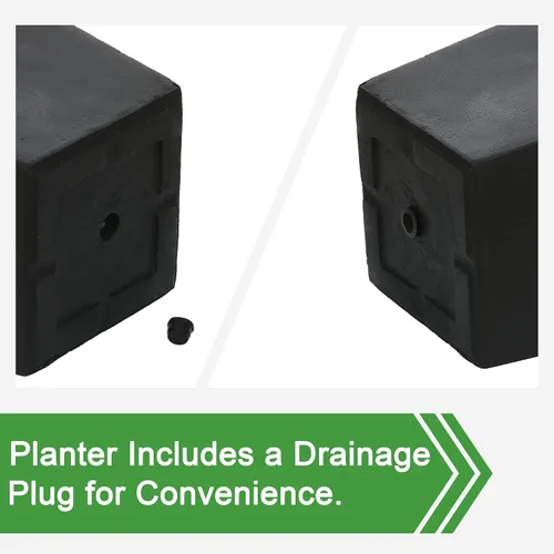 Miniatura 5 de LuxenHome - Macetas altas para plantas de interior, macetas cónicas negras para plantas de exterior, macetas de 18.5 pulgadas para exteriores e