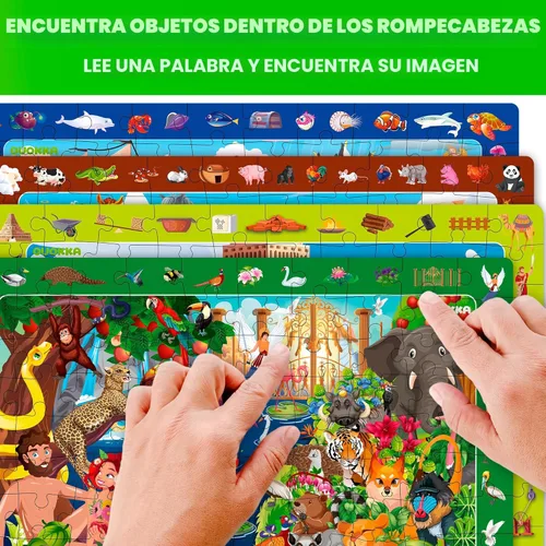 Miniatura 3 de QUOKKA Rompecabezas de 60 piezas para niños de 5 a 8 años – Juego de 4 rompecabezas de la Biblia para niños de 4 a 6 a 10 años – Torre de Babel
