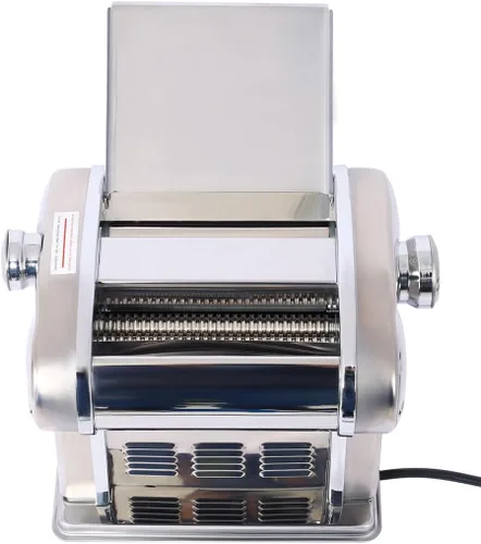 Miniatura 5 de Máquina eléctrica para hacer pasta, rodillo de fideos de acero inoxidable con motor integrado de 60 W, 8 ajustes de grosor, cortador de fideos