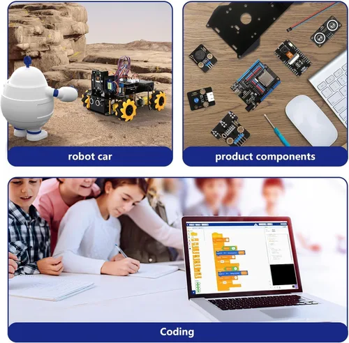 Miniatura 7 de Kit de robot con cámara de 3 MP, kit de robótica para niños de 8 a 12 años, 12 a 16 años, compatible con Arduino y Scratch, aplicación y control
