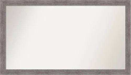 Miniatura 55 de Amanti Art Espejo de baño gris para sobre el fregadero, 31 x 48 pulgadas, espejo de tocador rectangular estrecho de color gris, marco de madera