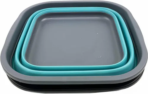 Miniatura 4 de SAMMART Juego de 2 tinas plegables de 5.5 L (1.4 galones) - Tina plegable para platos - Lavabo portátil - Tina de plástico que ahorra espacio