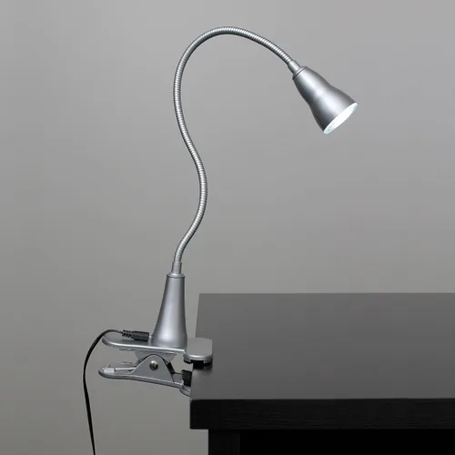 Miniatura 2 de Simple Designs LD2015-SLV 1W LED cuello de cisne Clip luz lámpara de escritorio