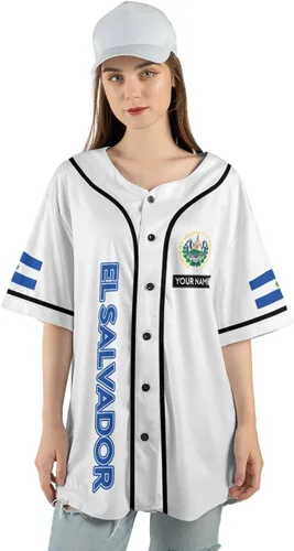 Miniatura 6 de Camiseta personalizada de béisbol de El Salvador, camiseta de orgullo de la bandera de El Salvador, camiseta salvadoreña, camiseta de El Salvadoreña