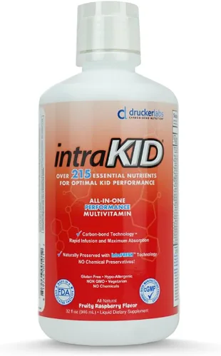Drucker Labs - Multivitamínico líquido orgánico para niños, apoyo inmunológico, sin OMG, sin lácteos, sin gluten, magnesio, vitamina A, C, E, zinc,