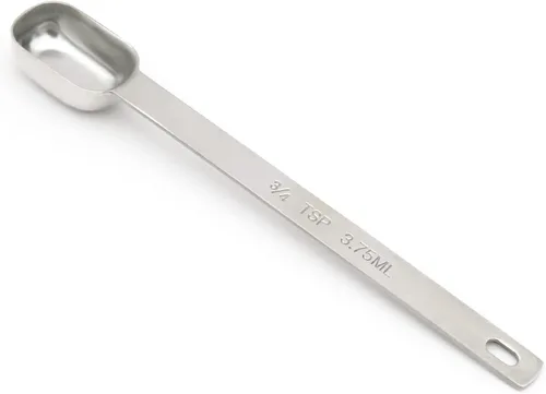 Miniatura 24 de 1 unidad 1/2 cucharadita (1/6 cucharada, 2.5 ml) Cuchara medidora individual de acero inoxidable con mango largo