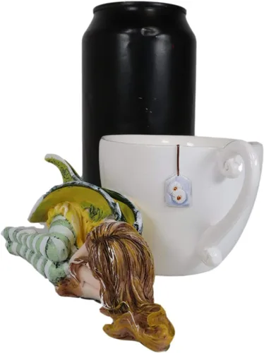 Miniatura 4 de Ebros Gift Amy Brown Fantasy Manzanilla calmante en taza de té con figura de hadas durmiendo escultura festiva coleccionable