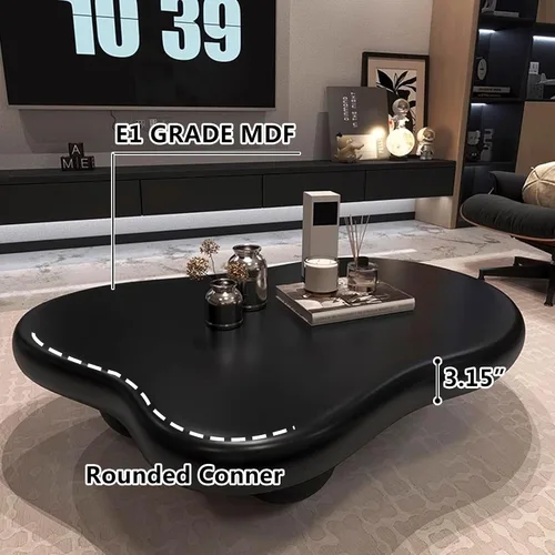 Miniatura 3 de Cloud - Mesa de centro moderna, mesa de centro irregular, mesa de centro pequeña para sala de estar, mesa de centro única, mesa de centro baja, mesa