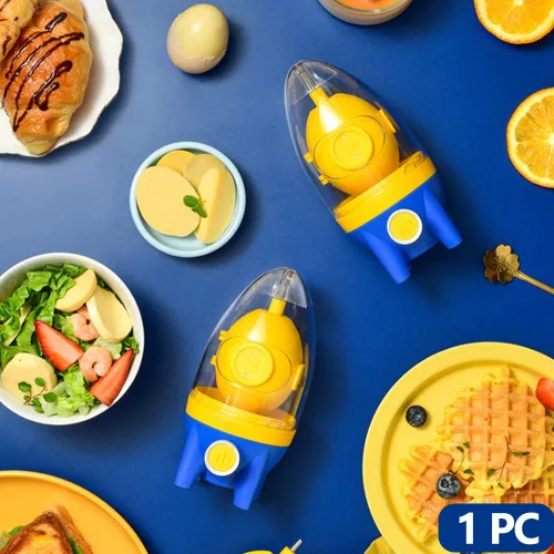Miniatura 7 de Mezclador de yema de huevo con cuerda de tracción, agitador de huevos, máquina manual de huevos rápida dorada, homogeneizador de huevos, tirador