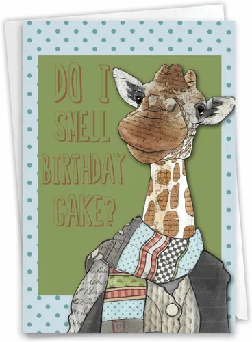 Miniatura 9 de NobleWorks - 1 divertida tarjeta de cumpleaños de animales con sobre - Bonita tarjeta para cumpleaños - Aquí está mirando el zoológico C6639FBDG-US