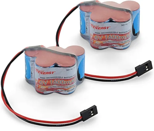 Miniatura 6 de Tenergy Batería recargable de 6V 1600mAh lado a lado, batería de receptor NiMH con conector Hitec para camiones RC, coches RC y RC Hobby Electronics
