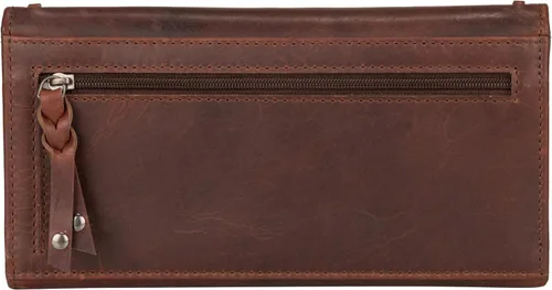 Miniatura 3 de Lady Conceal Cartera de piel con cordones RFID Hope, Coñac, Cartera triple