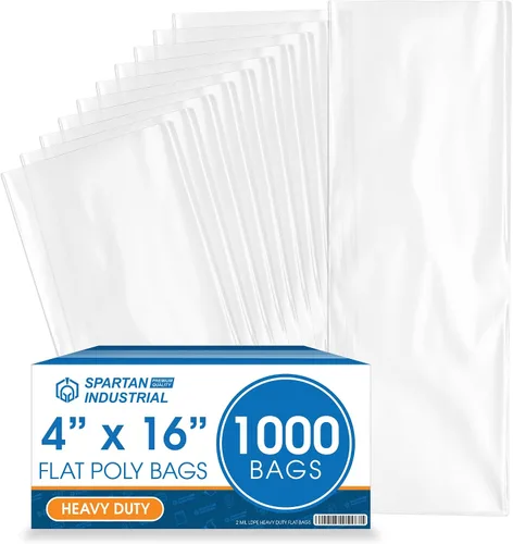 Miniatura 12 de Bolsas de polietileno planas de extremo abierto de 3 x 12 pulgadas (1000 unidades) – Bolsas de plástico transparentes termosellables de 2 mil