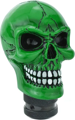 Miniatura 16 de Lunsom Pomo de palanca de cambios con forma de calavera de resina, perilla de palanca de cambios para transmisión de auto, compatible con vehículos